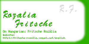 rozalia fritsche business card